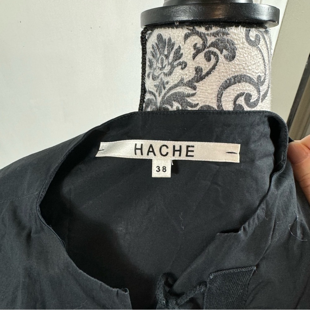 Hache Black Billowy Sleeveless Tie Front Top 38 - Picture 8 of 10